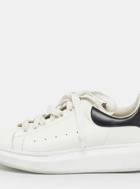 Alexander McQueen Oversized Size 41 White/Black Leather Lace Up Sneakers