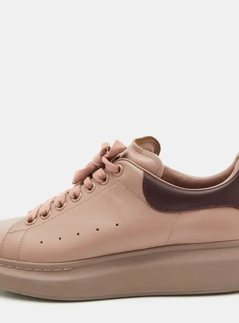 Alexander McQueen Oversized Size 43 Dusty Pink/Burgundy Leather Low Top Sneakers