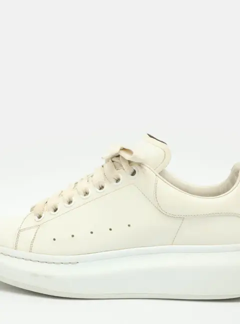Alexander McQueen Oversized Size 41 White Leather Lace Up Sneakers