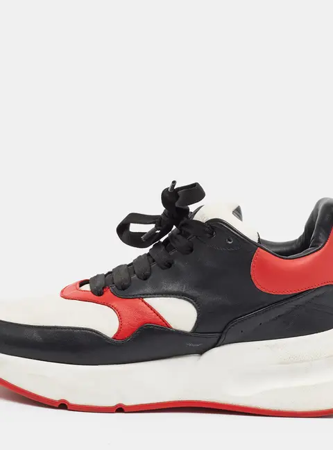 Alexander McQueen Oversized Size 42 White/Red Leather Lace Up Sneakers