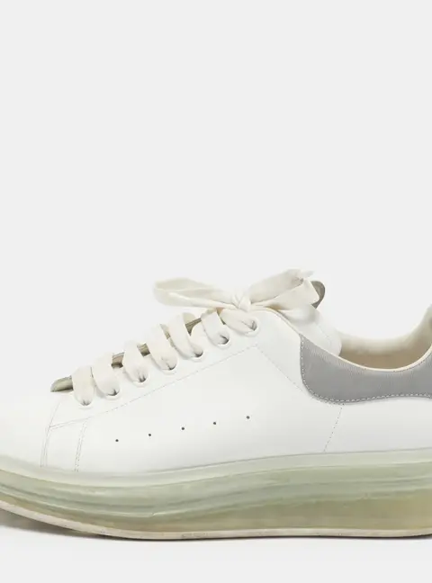 Alexander McQueen Oversized Size 44.5 White Leather Lace Up Sneakers
