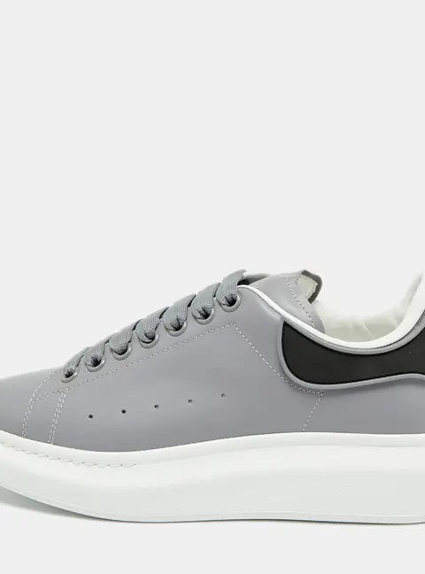 Alexander McQueen Oversized Size 41 Grey/Black Leather and Rubber Low Top Sneakers