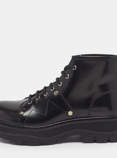 Alexander McQueen Tread Size 41 Black Leather Combat Boots