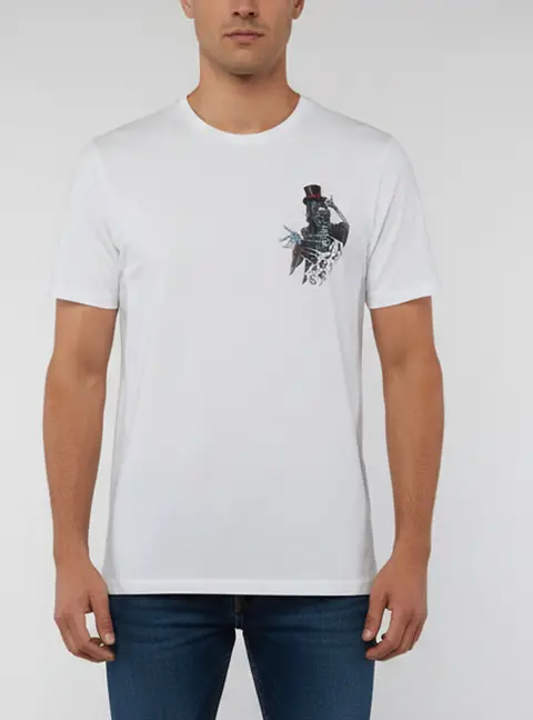 All Saints White Gambler Graphic Jersey T-Shirt XL