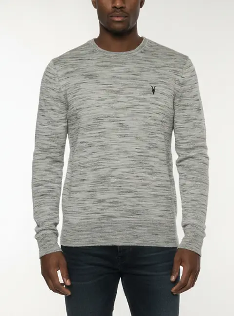 All Saints Grey Jersey Long Sleeve Sweatshirt M