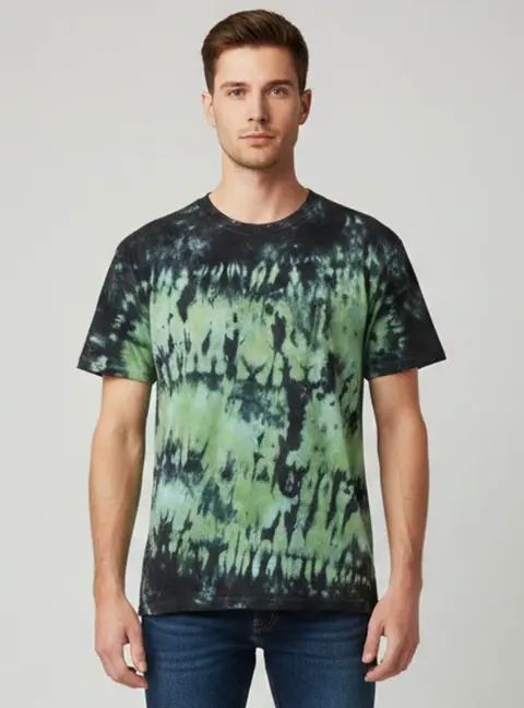 Ami Alexandre Mattiussi Green Tie Dye Jersey T-Shirt S