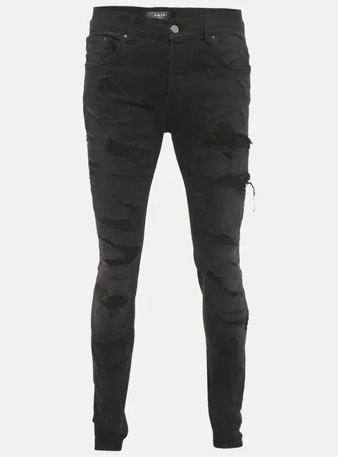 Amiri Black Denim Distressed Jeans M/Waist 30"