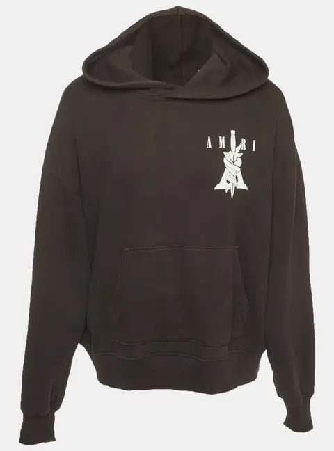 Amiri Black Dagger Graphic Jersey Hoodie S