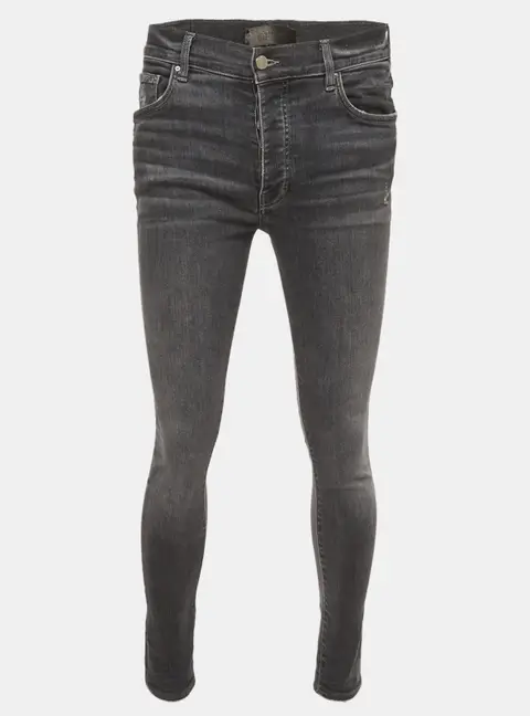 Amiri Grey Distressed Denim Skinny Jeans M/Waist 32"