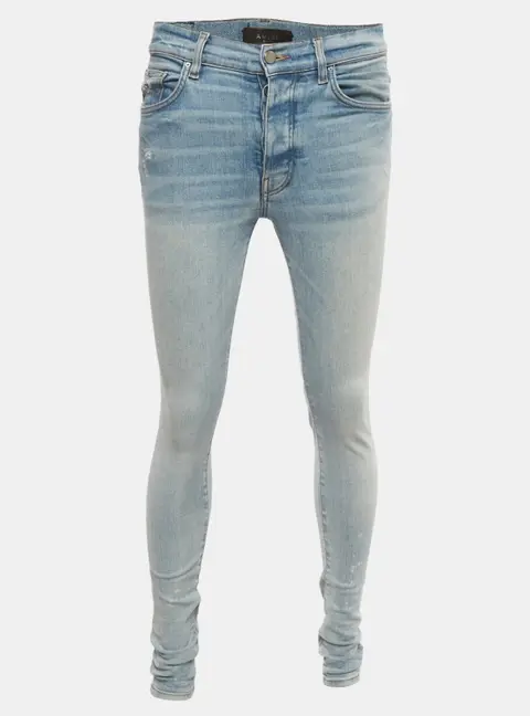 Amiri Blue Denim Distressed Skinny Jeans S/ Waist 31"