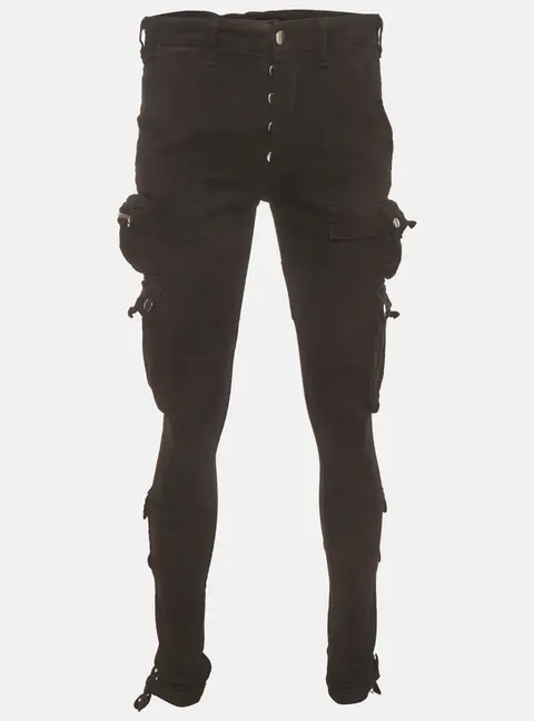Amiri Black Denim Tactical Cargo Pants S