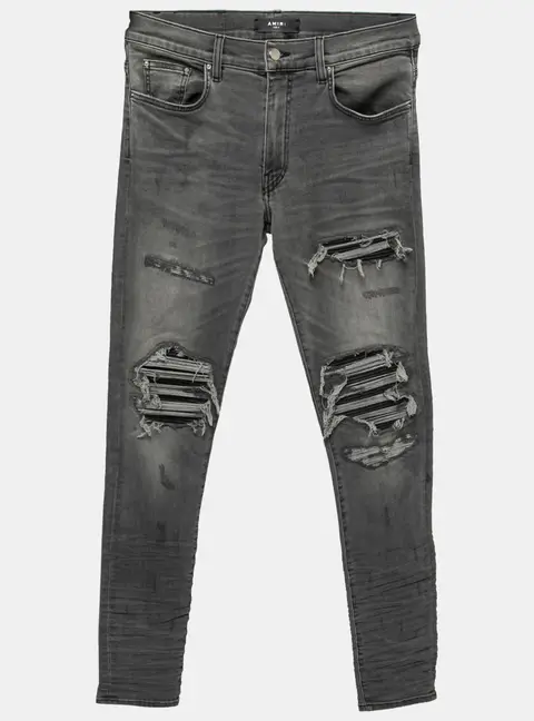 Amiri Grey Distressed Denim Skinny Jeans M Waist 31"