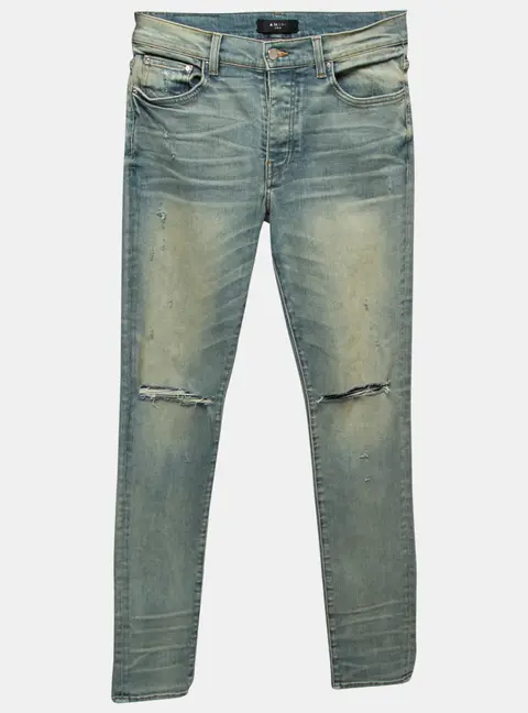 Amiri Blue Distressed Denim Skinny Jeans M Waist 32"