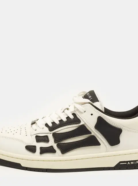 Amiri Skel Size 43 White/Black Leather Low Top Sneakers