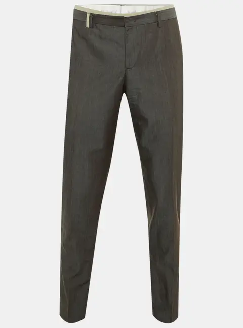 Armani Collezioni Grey Wool Regular Fit Pants XL