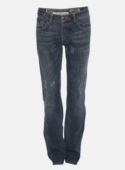 Armani Collezioni Blue Denim Distressed Jeans M