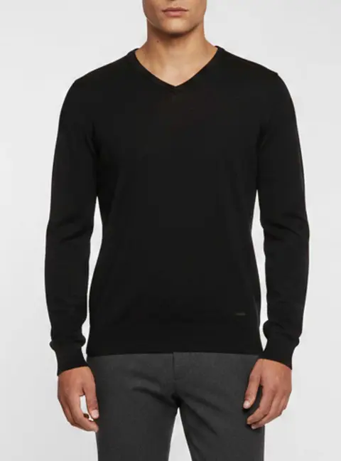 Armani Collezioni Black Knit Long Sleeve Sweater XS