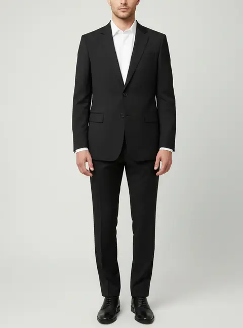 Armani Collezioni Black Wool Blend Single Breasted Suit XL