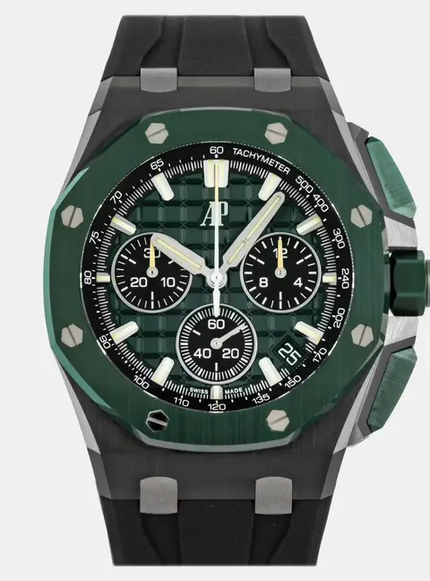 Audemars Piguet Royal Oak Offshore Chronograph 26420CE.OO.A063VE.01 Green Ceramic Automatic Men's Wristwatch 43MM