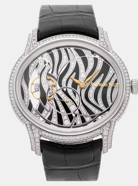 Audemars Piguet Millenary 77249BC.ZZ.A102CR.01 Mother-of-Pearl 18k White Gold Manual Winding Men's Wristwatch 39.5mm