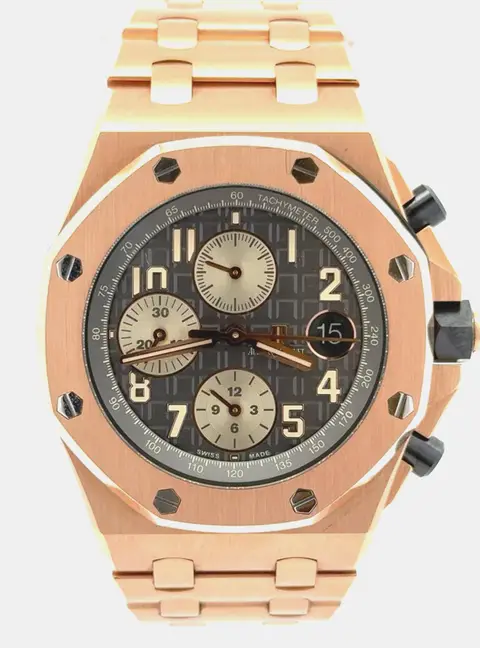 Audemars Piguet Royal Oak Offshore Chronograph 26470OR.OO.1000OR.02 Grey Automatic Chronograph 18k Rose Gold Men's Wristwatch 42 MM