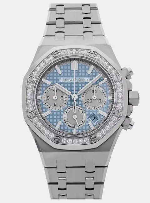 Audemars Piguet Royal Oak 26715ST.ZZ.1356ST.01 Blue Stainless Steel, Diamond Automatic Men's Wristwatch 38mm