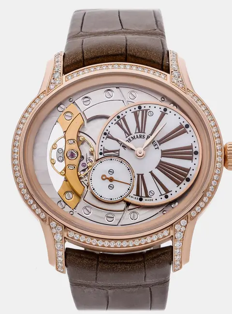 Audemars Piguet Millenary 77247OR.ZZ.A812CR.01 White 18K Rose Gold Manual Winding Men's Wristwatch 39mm