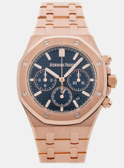 Audemars Piguet Royal Oak 26715OR.OO.1356OR.01 Blue Rose Gold Automatic Men's Watches 38 mm