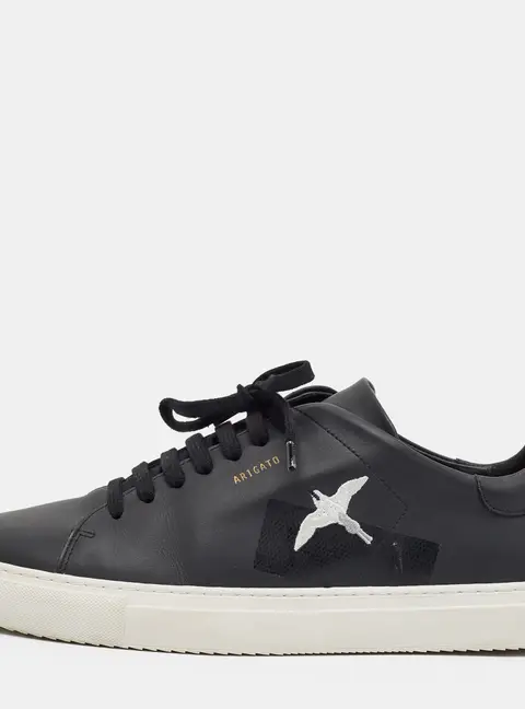 Axel Arigato Clean 90 Size 46 Black Leather Low Top Sneakers
