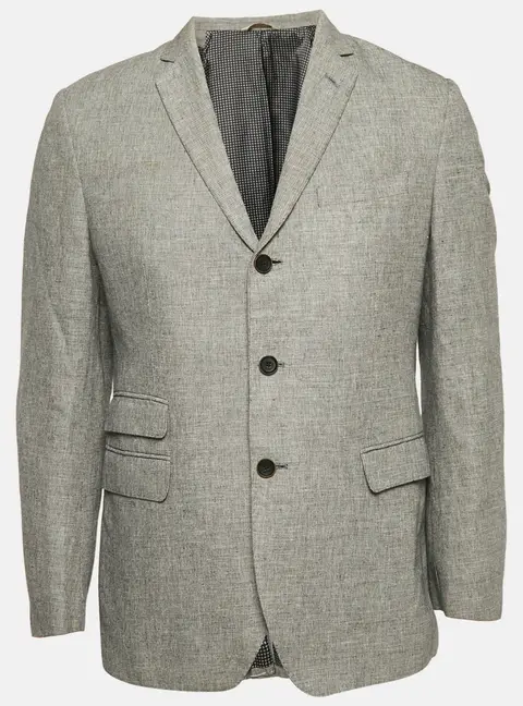 Banana Republic Heritage Grey Button Front Slim Fit Blazer L