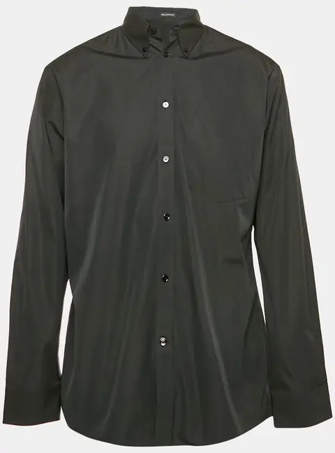 Balenciaga Black Cotton Long Sleeve Shirt M