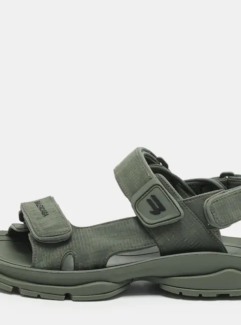 Balenciaga Tourist Size 40 Green Fabric Flat Sandals