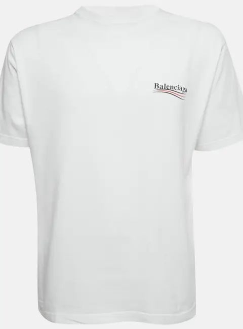 Balenciaga White Political Campaign Print Cotton T-Shirt  XXS