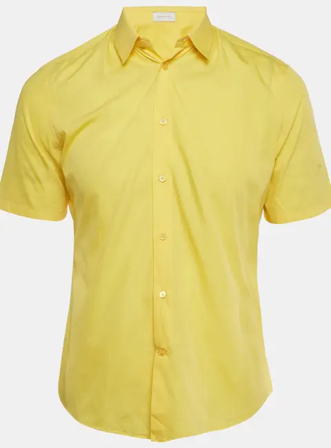 Balenciaga Yellow Cotton Short Sleeve Shirt M