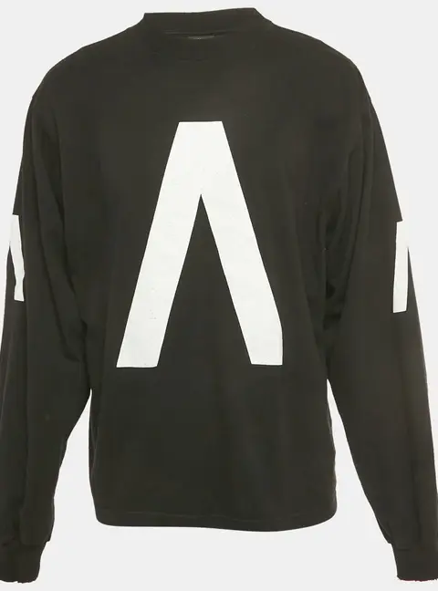 Balenciaga Limited Edition Black 'Music Archive' Jersey Distressed T-Shirt M