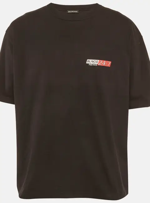 Balenciaga Vintage Black Jersey Political Campaign T-shirt XL