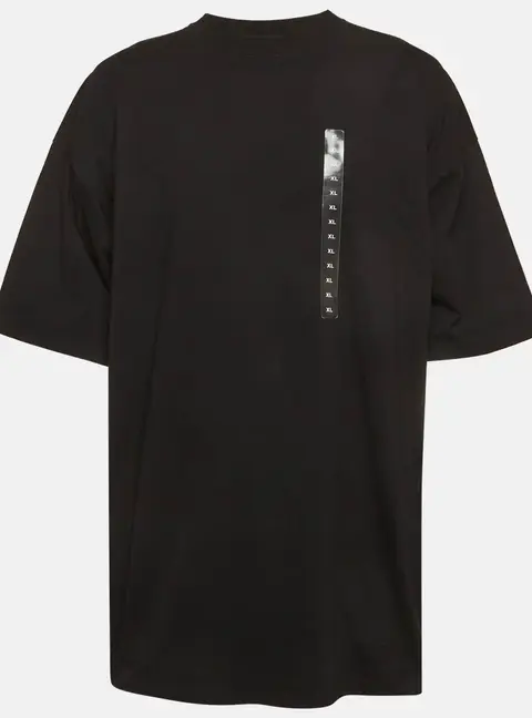 Balenciaga Unisex Black Jersey Size Sticker Oversized T-Shirt L