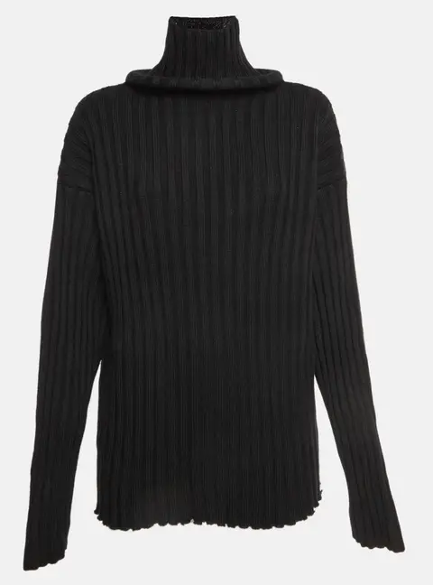 Balenciaga Black Virgin Wool Turtleneck Sweater S