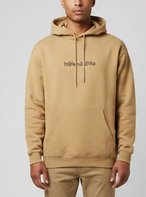 Balenciaga Beige Symbolic Logo Cotton Knit Hoodie XS