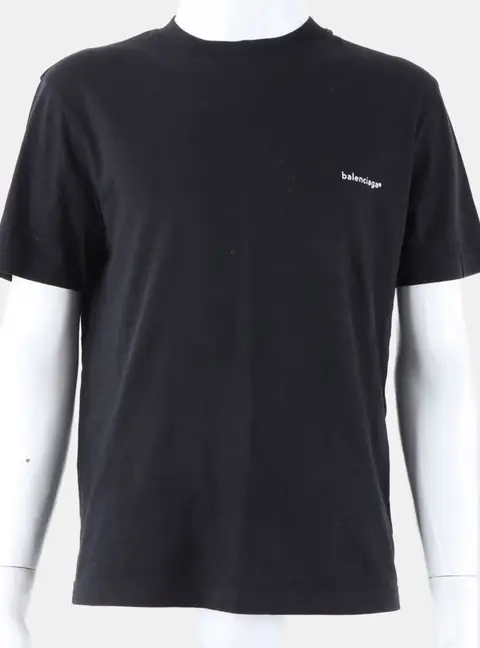 Balenciaga Black Cotton Short Sleeves Size M