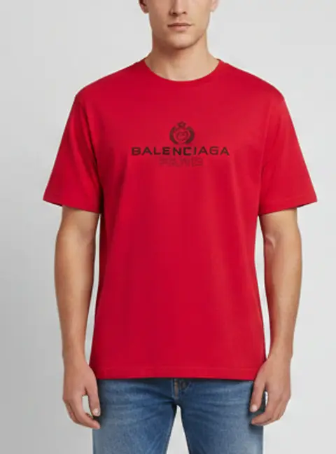 Balenciaga Pint Printed Jersey Crewneck T-Shirt XXL