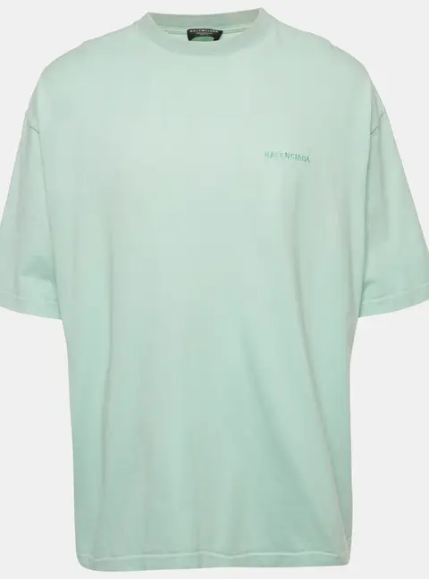 Balenciaga Unisex Green Jersey Oversized Crewneck T-Shirt XXL