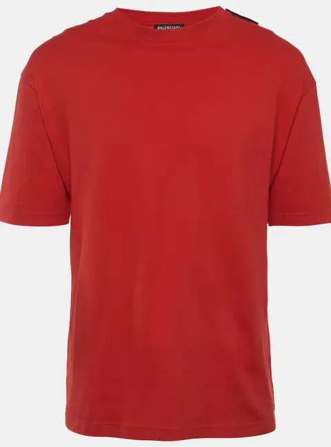 Balenciaga Red Jersey Crewneck T-Shirt M