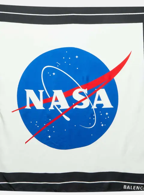 Balenciaga Multicolor Logo Silk Scarf