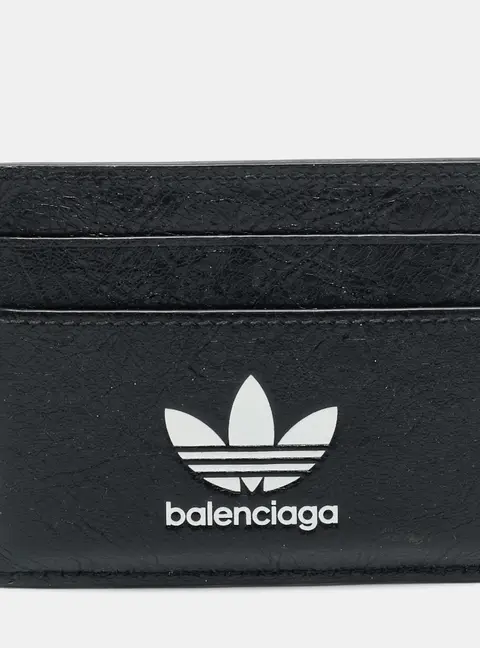 Balenciaga x Adidas Black Leather Card Holder