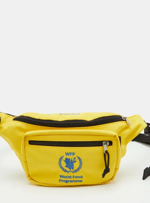 Balenciaga Yellow Nylon World Food Programme Logo Belt Bag