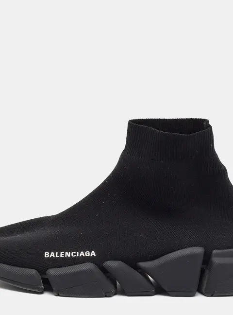 Balenciaga Speed Size 42 Black Knit Fabric Slip On Sneakers