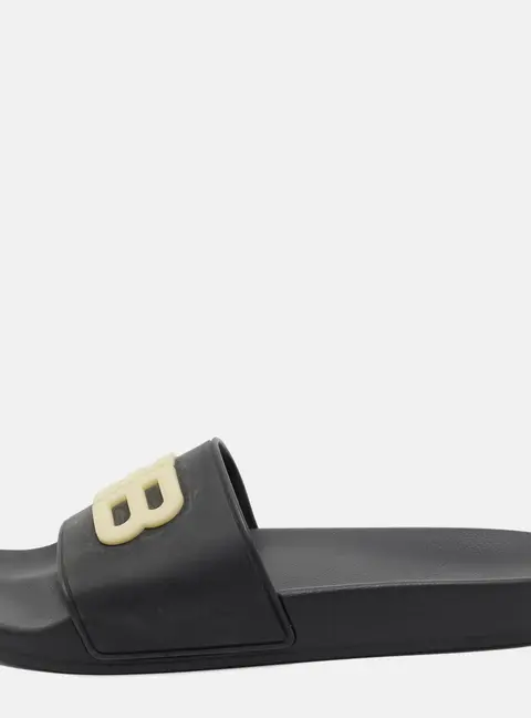 Balenciaga BB Size 40 Black Rubber Pool Slide