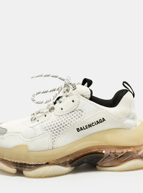 Balenciaga Triple S Clear Size 41 Two Tone Mesh and Nubuck Leather Lace Up Sneakers