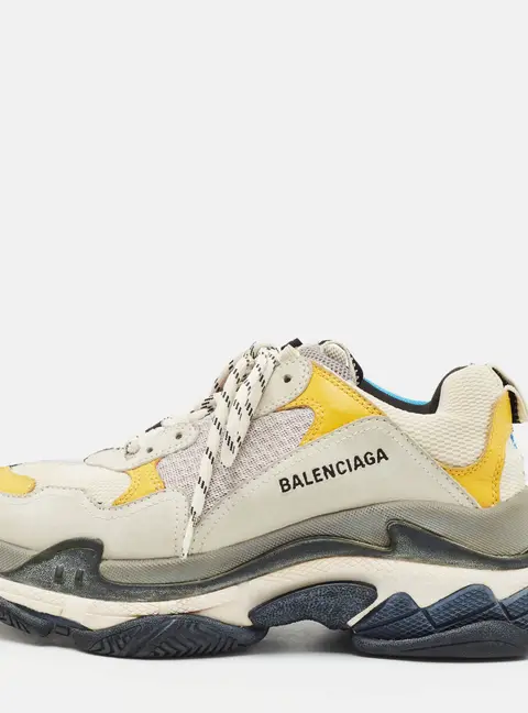 Balenciaga Triple S Size 41 Multicolor Mesh and Nubuck Leather Lace Up Sneakers
